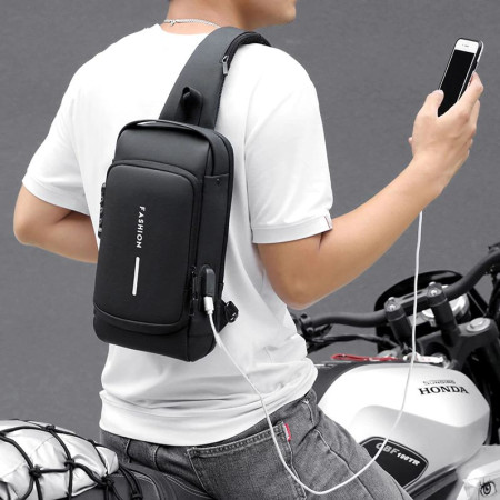 Anti-theft USB Crossbody Bag