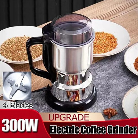 Coffee Grinder Electric, Coffee Bean Smash Machine with 5 pcs Blades,400g Capacity Electric Mill Spice Grinder, Low Noise, 300W Powerful Stainless Steel Blade, Cord Storage, for Spices,Pepper,Herbs